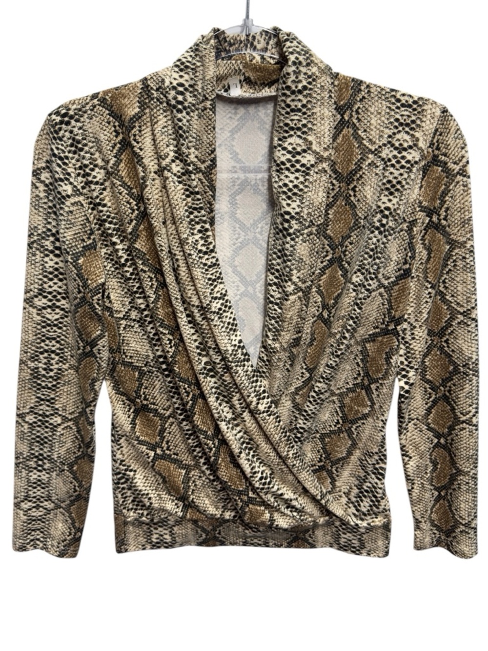 Jacquard Snakeskin Cobra Animal Shawl Drape Wrap Knit Top Tee Blouse